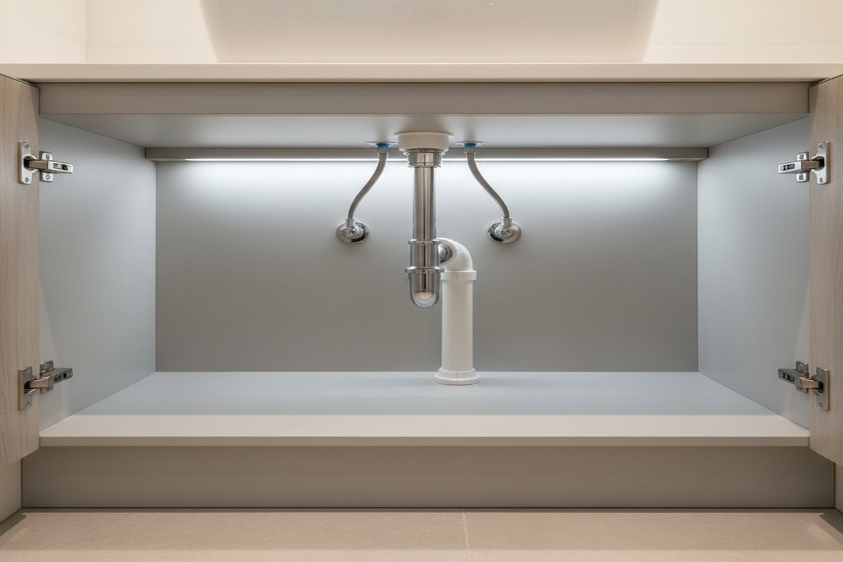 싱크대 아래 U자 배수 트랩