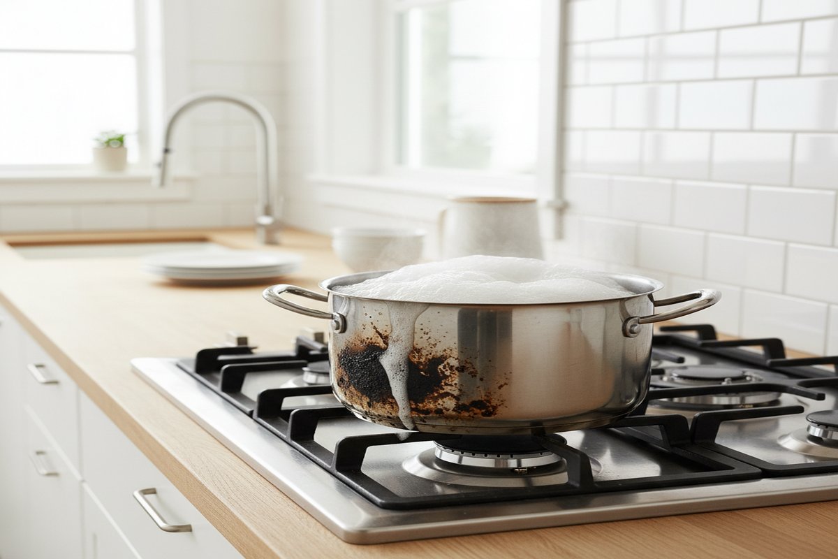 냄비 탄 자국 베이킹소다로 끓이기