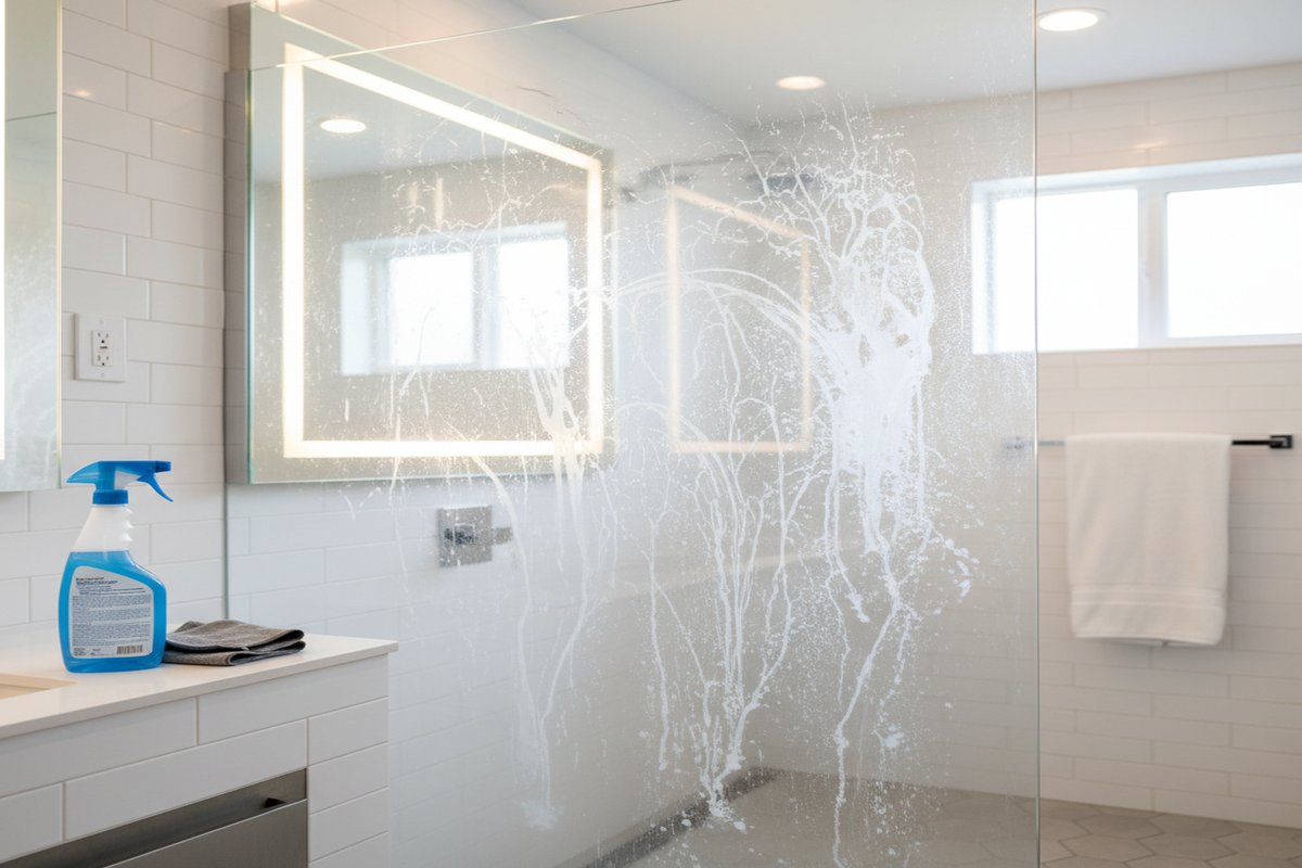 욕실 유리문 물때 제거 구연산 스프레이