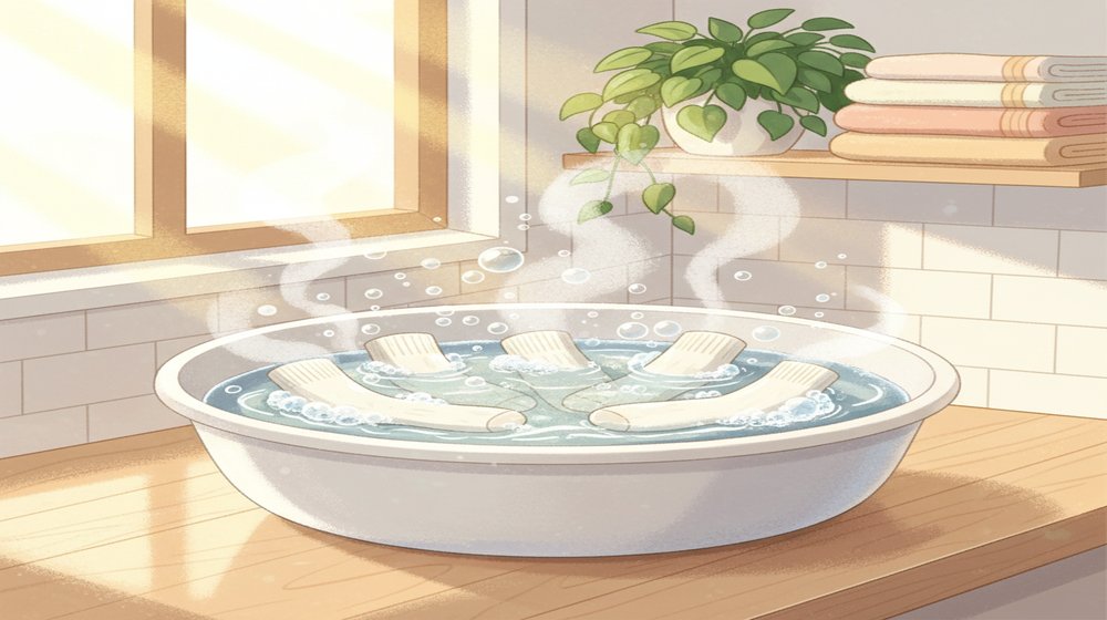 과탄산소다로 흰양말 담금 세탁